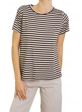 Maglia girocollo a righe 